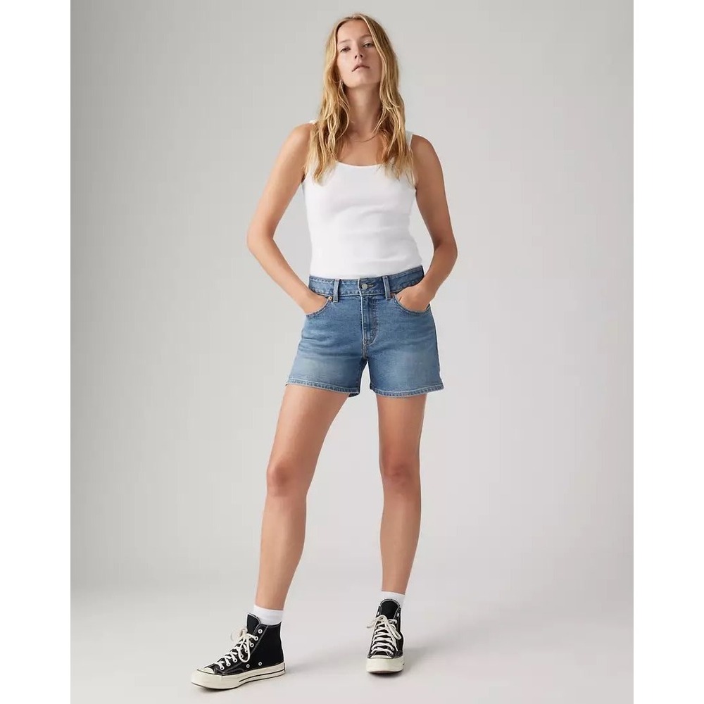 Levi's Womens Mid-Length Shorts HyperSoft Denim Blue Size 33 NWT NEW
